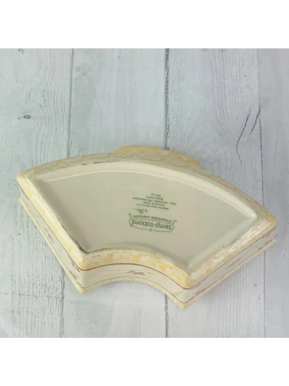 Temptation By Tara OLD WORLD YELLOW 18 Ounce Side Tab Section For Lazy Susan